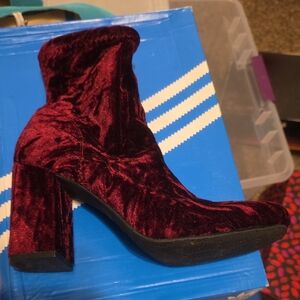 MIA Velvet Wine Ankle Boots